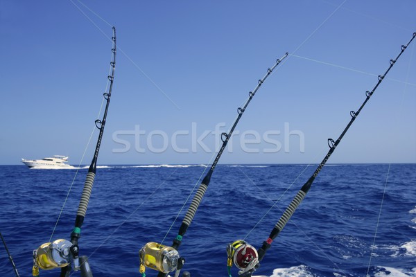 Blue sea and sky in a big game tuna fishing day Stock photo © lunamarina