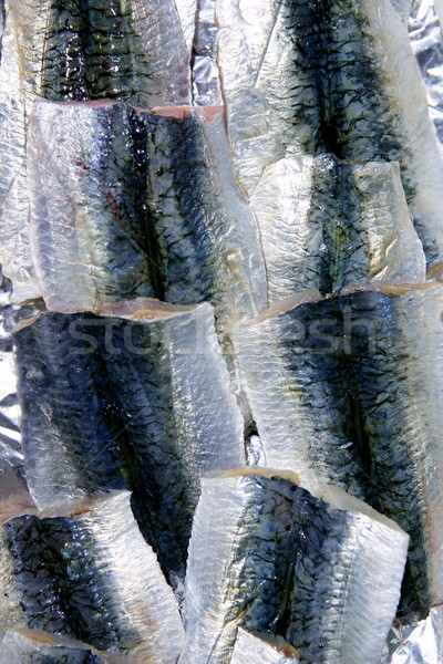 Sardine fish fillet skin texture on market Stock photo © lunamarina