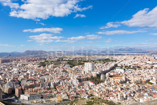 Alicante skyline aerial from Santa Barbara Castle Spain Stock photo © lunamarina