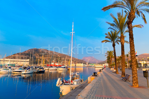 Cartagena Murcia port marina sunrise in Spain Stock photo © lunamarina