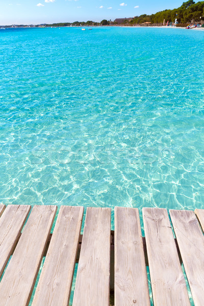 Platja de Alcudia beach pier in Mallorca Majorca Stock photo © lunamarina