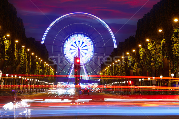 Champs Elysees in Paris and Concorde sunset  Stock photo © lunamarina