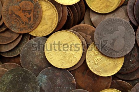 coin peseta real old spain republic 1937 currency and cents Stock photo © lunamarina