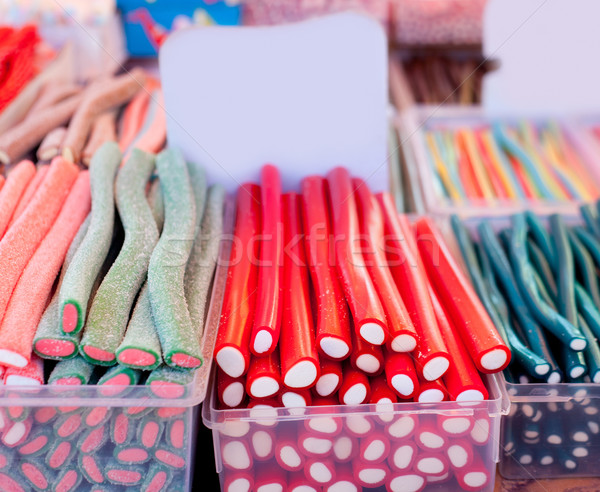 Cukorka zselé színes csíkok szelektív fókusz édesség Stock fotó © lunamarina