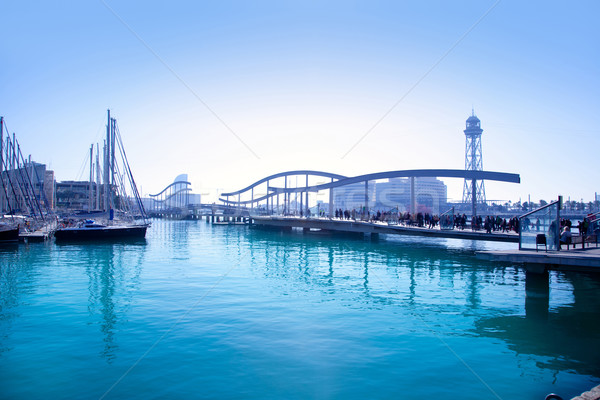 Stock foto: Barcelona · Port · marina · Brücke · Business · Wasser