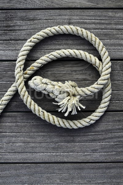 Mariene touw grijs hout textuur Stockfoto © lunamarina