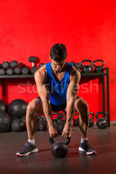 Сток-фото: гири · тренировки · подготовки · человека · спортзал · Swing