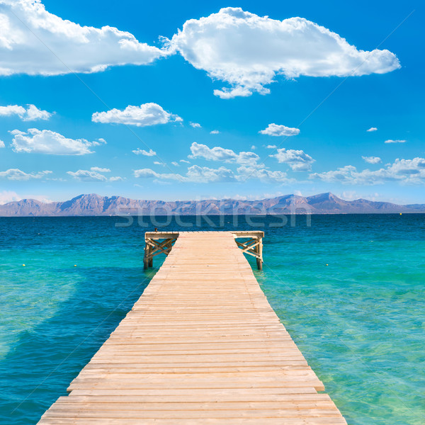 Mallorca Platja de Alcudia beach pier in Majorca  Stock photo © lunamarina