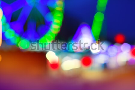 Stock photo: colorful ferrys wheel fairground night lights