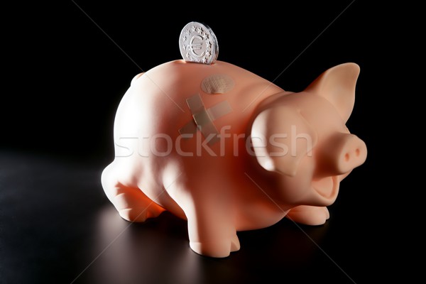 Dinheiro crise tempo feridos piggy bank Foto stock © lunamarina