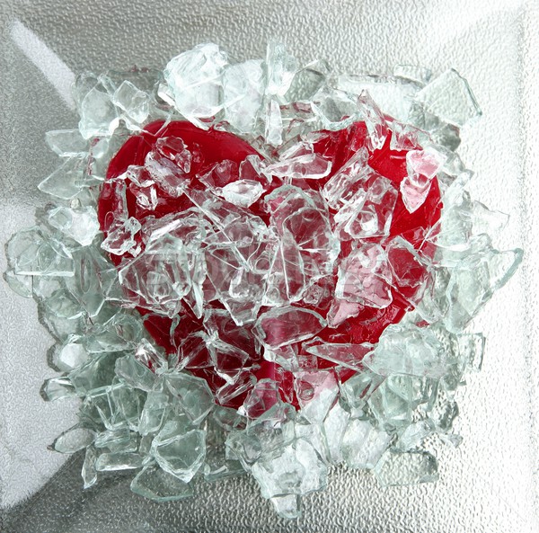 Broken glass red heart Stock photo © lunamarina
