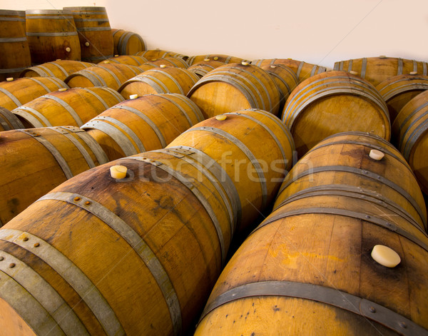 wine wooden oak barrels in winery Stock photo © lunamarina