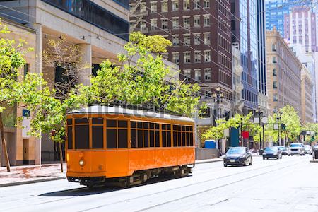 San Francisco Cable car Tram in Market Street California Stock photo © lunamarina