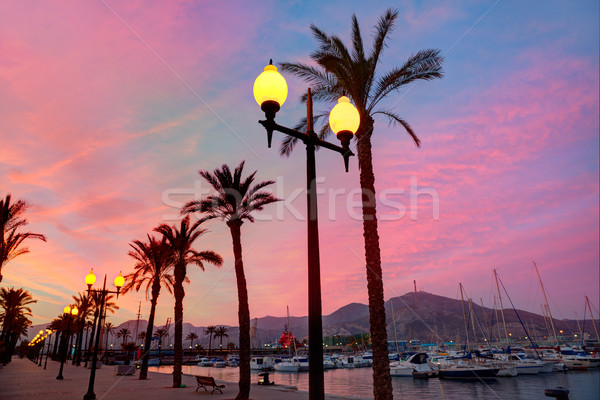 Cartagena Murcia port marina sunrise in Spain Stock photo © lunamarina