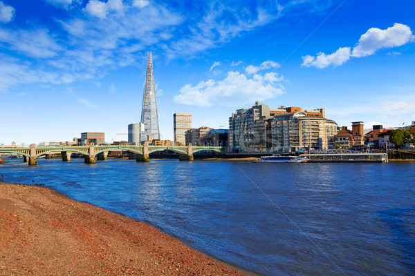 London Southwark bridge and Shard on Thames Stock photo © lunamarina