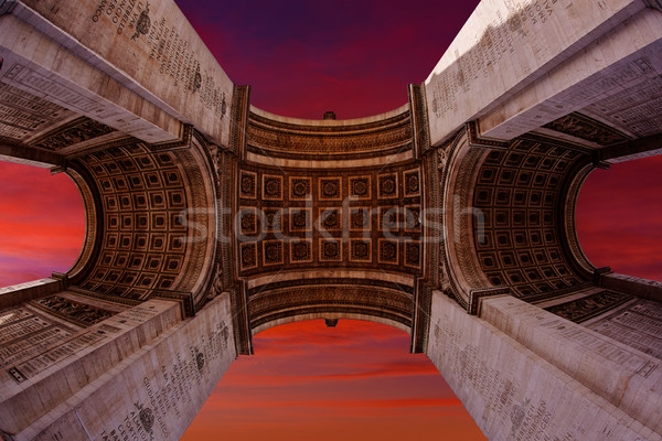 Arc de Triomphe Paris Bogen Triumph Ansicht Stock foto © lunamarina