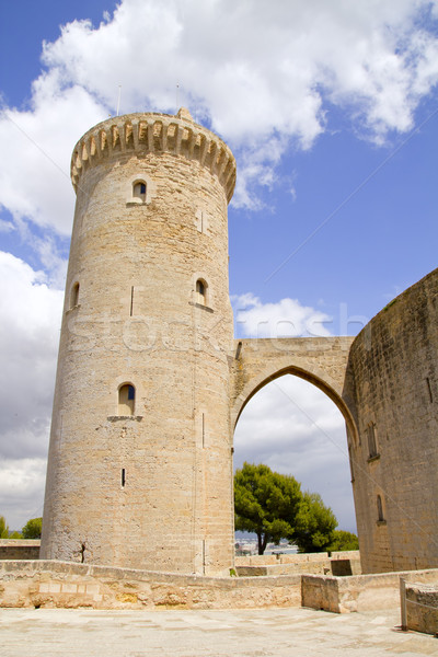 Zamek mallorca wieża budowy most architektury Zdjęcia stock © lunamarina