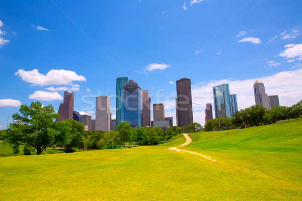 Houston Texas panoramę nowoczesne Błękitne niebo widoku Zdjęcia stock © lunamarina