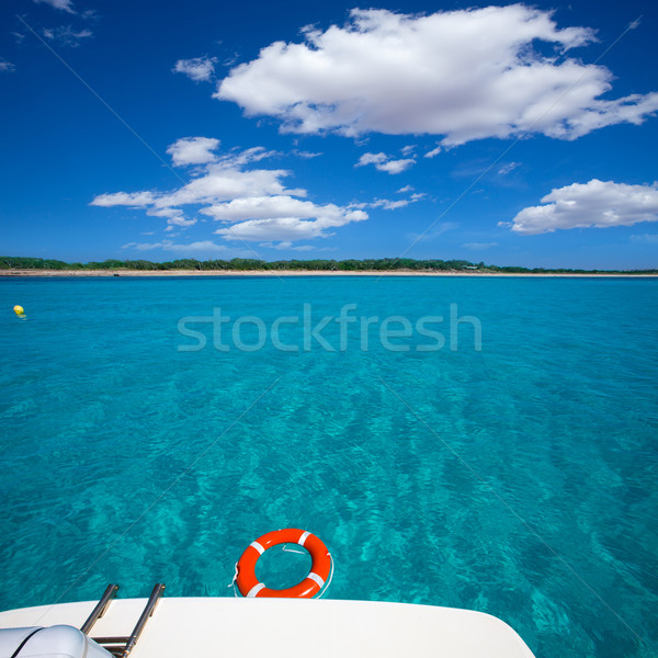 Boja łodzi rufa niebo krajobraz ocean Zdjęcia stock © lunamarina