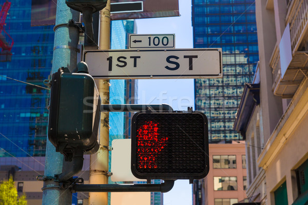 San Francisco downtown redlight on 1st street in California Stock photo © lunamarina