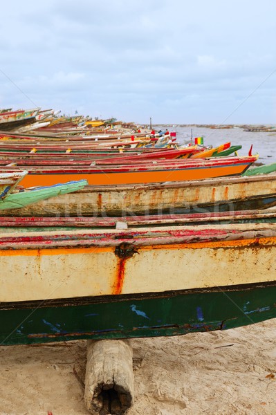 Africa Senegal Atlantic coast fishermen boats Stock photo © lunamarina