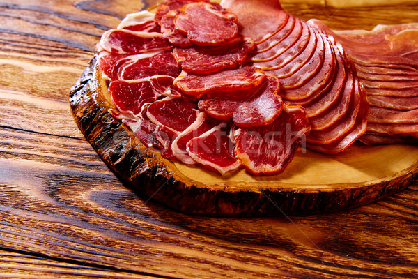 Stock photo: Tapas Iberico ham and lomo sausage Spain