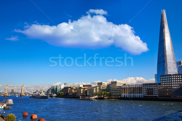 London skyline Shard on Thames river Stock photo © lunamarina