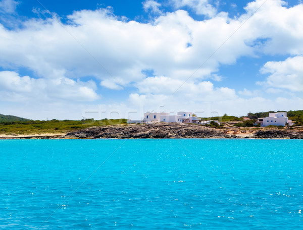 Formentera Es Calo San Agusti houses sea view Stock photo © lunamarina