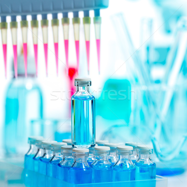 Chemical scientific laboratory multi channel pipette Stock photo © lunamarina