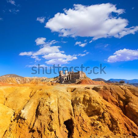 öreg bánya Spanyolország elhagyatott égbolt hegy Stock fotó © lunamarina