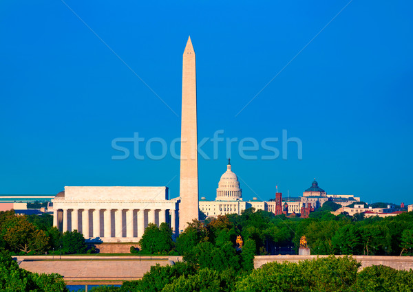 Washington Monument Capitol and Lincoln memorial Stock photo © lunamarina