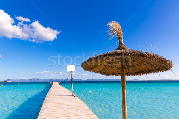 Mallorca Platja de Alcudia beach pier in Majorca  Stock photo © lunamarina