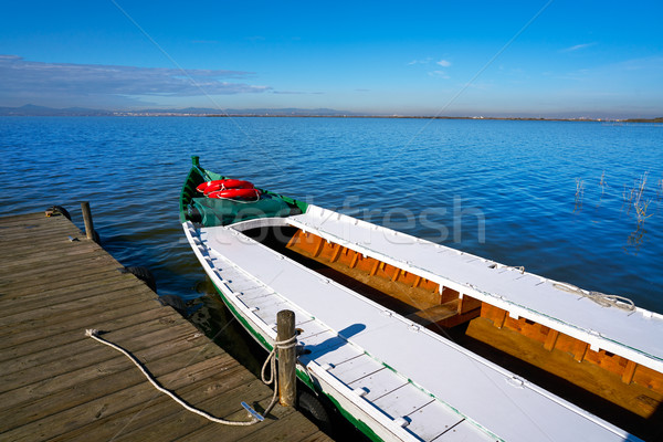 Valencia boten meer Spanje water hout Stockfoto © lunamarina