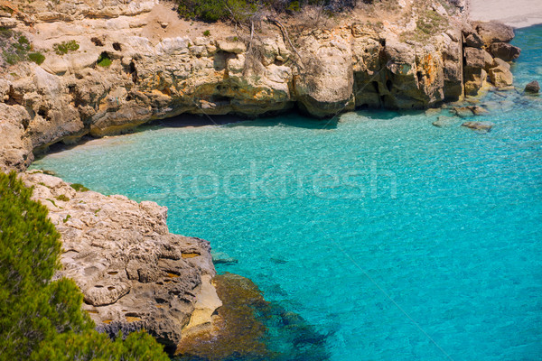 Cala Mitjana y Mitjaneta in Menorca Ciutadella at Balearic Stock photo © lunamarina