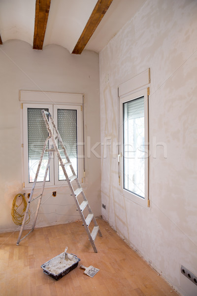 House indoor improvements plater tools and ladder Stock photo © lunamarina