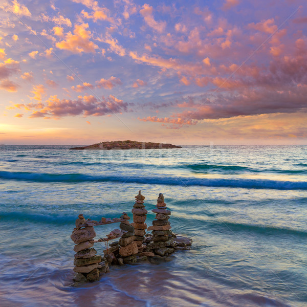 Majorca Sunset in Es Trenc beach in Campos Stock photo © lunamarina