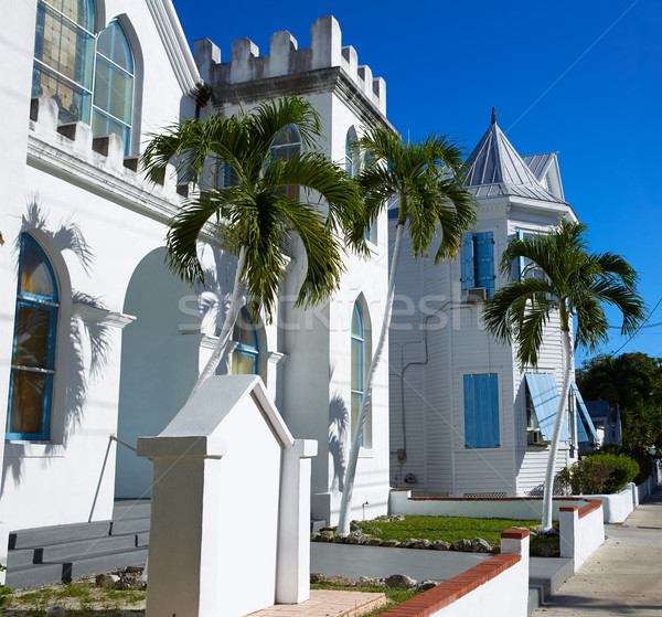 Key west downtown street houses in Florida Stock photo © lunamarina