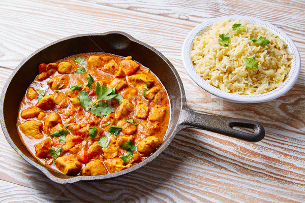 Zdjęcia stock: Chicken · curry · indian · przepis · basmati · ryżu · kuchnia