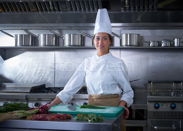şef mutfak restoran kadın el Stok fotoğraf © lunamarina