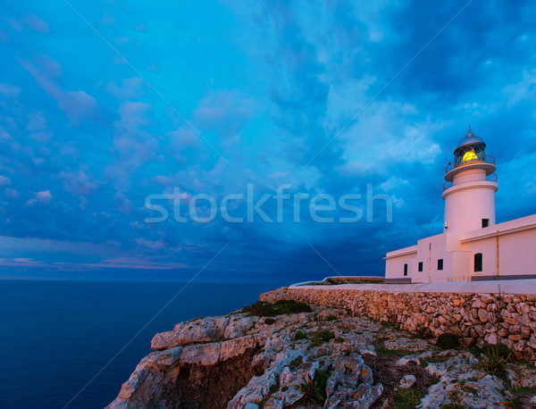 Foto d'archivio: Tramonto · faro · lontano · nubi · costruzione