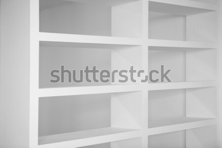 bookshelf in white empty blank shelfs Stock photo © lunamarina