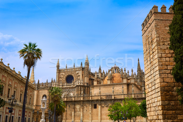 Seville cathedral and Archivo Indias Sevilla Stock photo © lunamarina