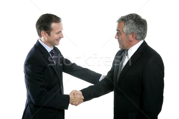 Stock foto: Erwachsenen · Geschäftsmann · Handshake · Sachverstand · Porträt · dunkel