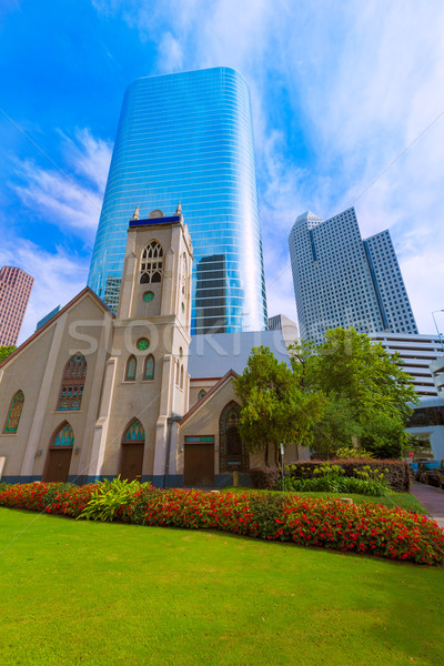 Houston Cityscape kościoła Texas niebo miasta Zdjęcia stock © lunamarina