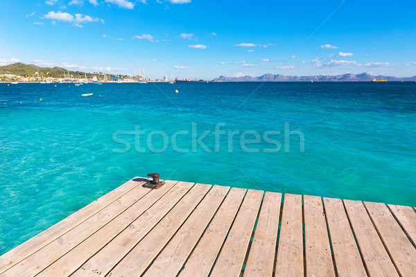 Mallorca Platja de Alcudia beach pier in Majorca  Stock photo © lunamarina