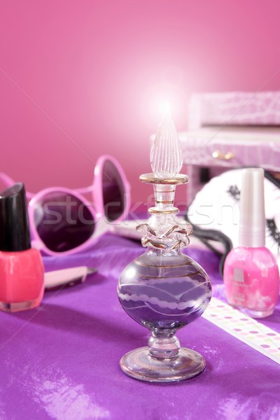 Stock photo: barbie style fashion makeup vanity dressing table