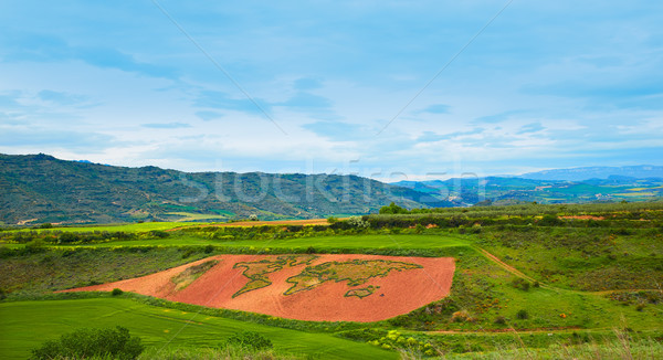 Way of Saint James world map in grass Cirauqui Stock photo © lunamarina