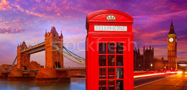 Лондон телефон окна Тауэрский мост небе здании Сток-фото © lunamarina
