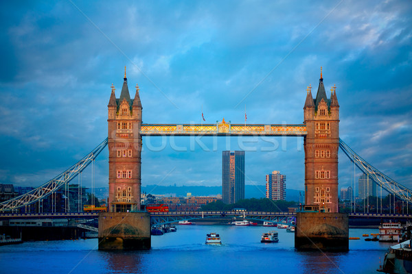 [[stock_photo]]: Londres · Tower · Bridge · coucher · du · soleil · thames · rivière · Angleterre