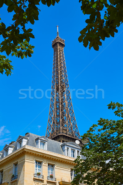 Eiffeltoren Parijs Frankrijk hemel gebouw stad Stockfoto © lunamarina